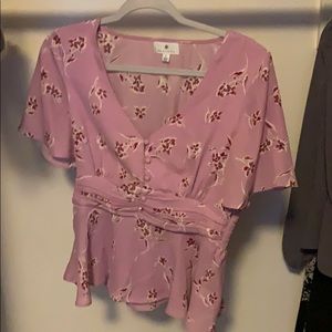 Pink Floral Blouse